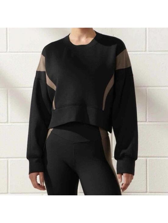 Abercrombie & Fitch Tops - Abercrombie & Fitch YPB Neoknit Mini Crew Neck Sweatshirt Black Women’s Small